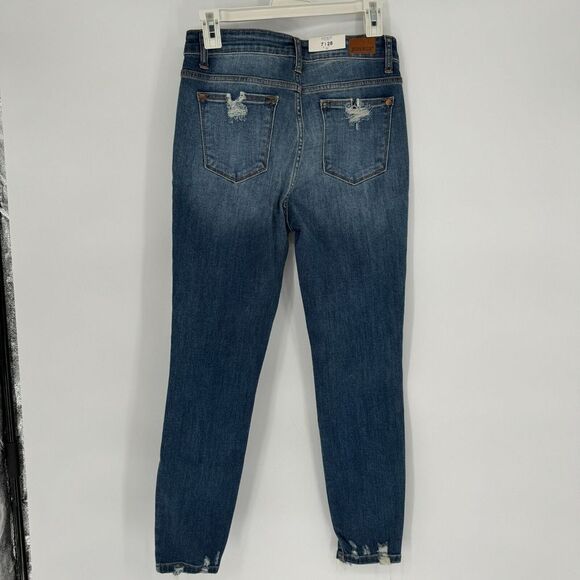 NWT Judy Blue Jeans Womens 28W/7 High Waist Skinny Fit Stretch Distressed Ladies - Picture 2 of 9